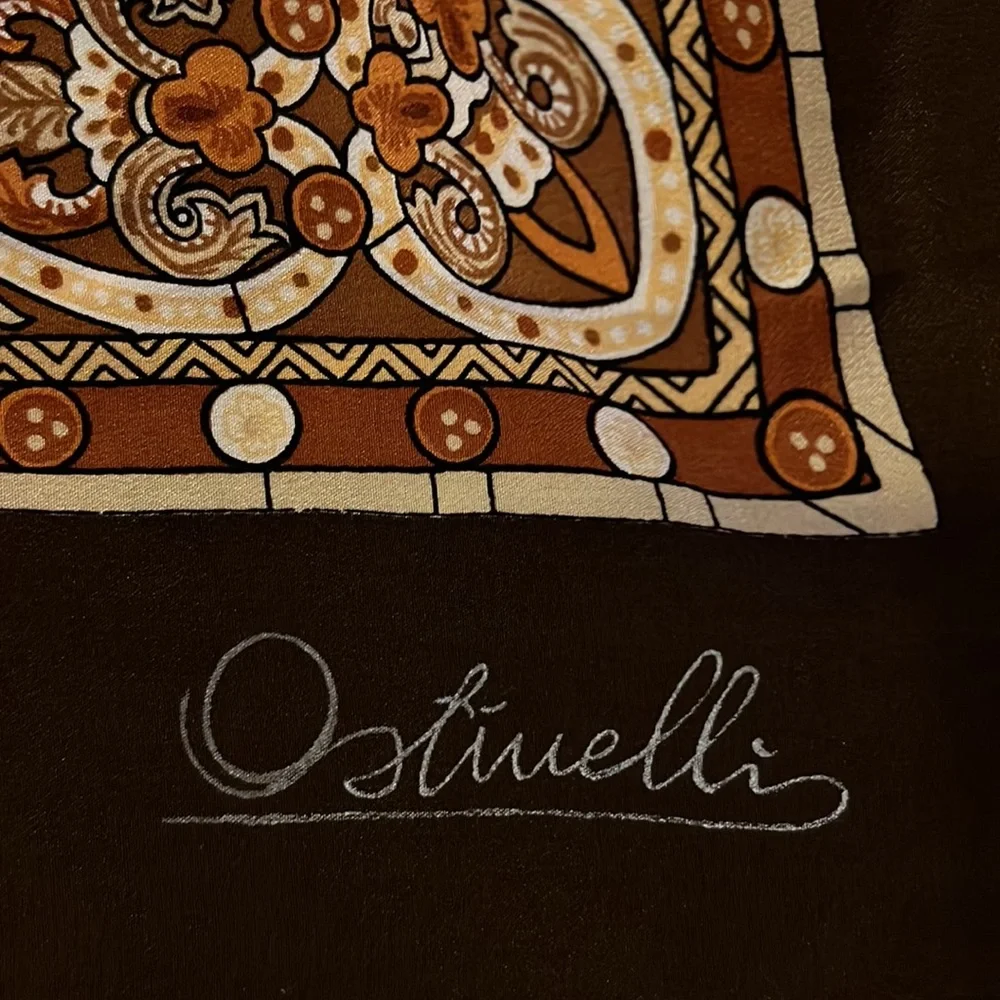 Ostiuelli silk 32” square scarf Italy